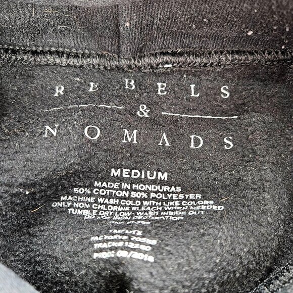 Rebels & Nomads Hoodie Sweatshirt M Black Checker Flag Ying Yang Peace Japanese - Picture 10 of 10